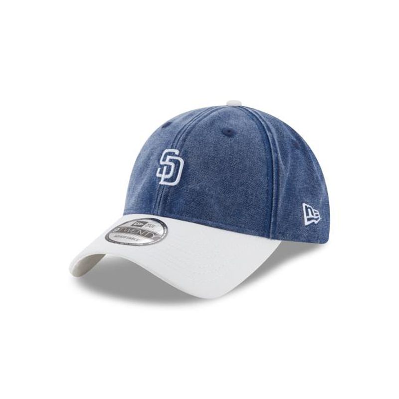 MLB San Diego Padres Rugged Canvas 9Twenty Adjustable (QVD2702) - Blue New Era Caps